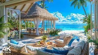 Thumbnail: Summer Morning Jazz at Tropical Beach Ambience 🌊 Relaxing Bossa Nova Guitar & Soft Waves for Study