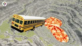 Thumbnail: Can a School Bus Survive the Lava PIT OF DEATH?! BeamNG.drive