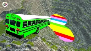 Thumbnail: Can a School Bus Survive the RAINBOW PIT OF DEATH?! BeamNG.drive