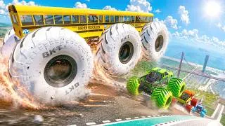 Thumbnail: Epic High Speed monster trucks jumps stunts & crashes #228 | BeamNG Drive