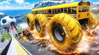 Thumbnail: Epic High Speed monster trucks jumps stunts & crashes #225 | BeamNG Drive