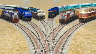 Thumbnail: SIX TRAINS AT RAILROAD CROSSING | BUMPY #railway Video | Amazing Rail Cross