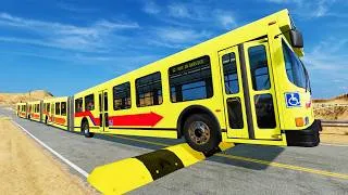 Thumbnail: Long Bus, City Bus, School Bus Vs Massive Speed Bumps #11 - BeamNG.Drive