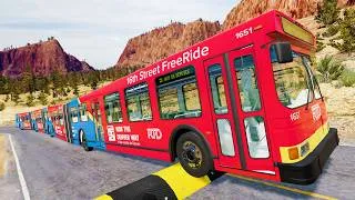 Thumbnail: Long Bus, City Bus, School Bus Vs Massive Speed Bumps #10 - BeamNG.Drive