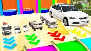 Thumbnail: Speed ​​Boost Car Platforms - Funny Cars vs Stairs - BeamNG.Drive #109