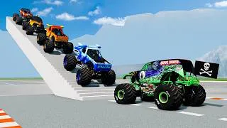 Thumbnail: The Best Monster Trucks VS Stairs - Ramps | BeamNG Monster Truck Crashes
