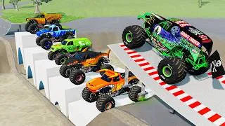 Thumbnail: Monster Trucks JAM | Grave Digger vs Megalodon | BeamNG Monster Truck Crashes