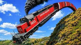 Thumbnail: Trains vs Cliff and Cars vs Rails - BeamNG Drive #15