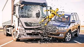 Thumbnail: INSANE Highway Overtake Crash 💥 Land Cruiser vs Truck | Realistic BeamNG.drive Accident #BeamNGdrive