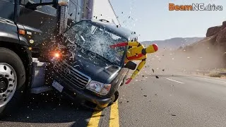 Thumbnail: Insane Truck vs Car Crash in BeamNG Drive| Most Dangerous Accident #BeamNGDriveCrash #RealisticCrash