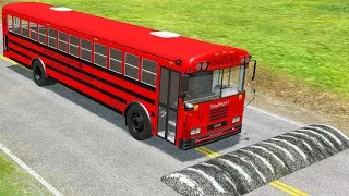 Thumbnail: Bus vs Deep Water - Speed Bumps - Truck Bus Rescue - Train vs Cars - BeamNG.Drive