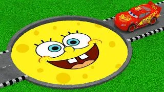 Thumbnail: CARS vs SPONGE BOB POTHOLES in Teardown
