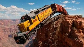 Thumbnail: Trains vs Cliff #1 and Cars vs Rails - BeamNG Drive