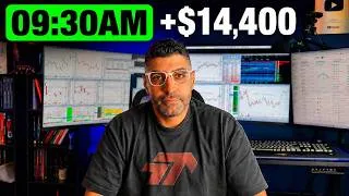 Thumbnail: How I Made $14,400 Day Trading Before $NVDA Earnings | Realistic Day Trading Session Recap