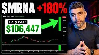 Thumbnail: Moderna Stock +180% in a day... How I made $106K Live Trading $MRNA