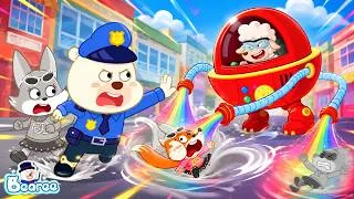 Thumbnail: STOP THE COLOR THIEF! 🌈🤖 | Police Bearee Saves Friends From Color-Sucking Machine | Bearee Kids Show