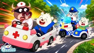 Thumbnail: FAKE NURSE CHASE! 🚨🏥 | Police Officer Rescues Bearee | Safety Tips For Kids 🏃‍♂️ | Bearee Kids Show