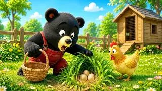 Thumbnail: 🐔😱 The Chickens Hid Their Eggs! Bear Farmer Goes On A Big Egg Hunt🥚🥚 | Vehicles Farm Animated