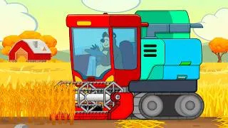 Thumbnail: 🚜 Farmer Drives a Combine Harvester and Faces Trouble While Harvesting Wheat! 🌾