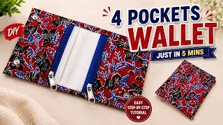 Thumbnail: ✨ DIY 4 Pocket Fabric Wallet 👛 | Easy Wallet Sewing Tutorial 🧵 | Make a Wallet in Just 5 Minutes!