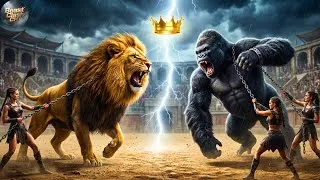 Thumbnail: 🦁 Epic Lion vs Gorilla | Wild Animal Fights Arena | Who Will Win?