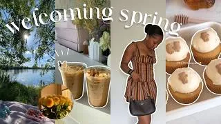 Thumbnail: welcoming spring 🌷 fresh flowers, baking a new sweet treat, planning, and april tbr