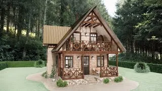 Thumbnail: Rustic Two Story Log Cabin Classic Design