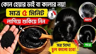 Thumbnail: কোনো Hair Dye নয়! 😱 মাত্র ৫ মিনিট লাগিয়ে শুকিয়ে নিন—সাদা চুল কালো দেখাবে | DIY Hair Pack