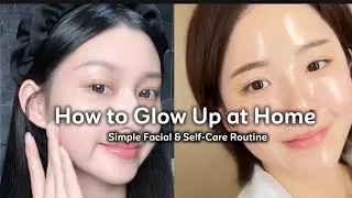 Thumbnail: How to Glow Up at Home ✨ | Simple Facial & Self-Care Routine ☁️