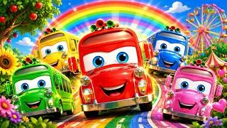 Thumbnail: Color song with Baby Buses Ride 🚌 | Colorful Buses Where Are You? | Bebetune Nursery Rhymes