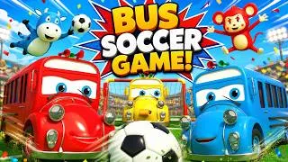 Thumbnail: Red Bus vs Blue Bus Soccer Game! 🚌⚽ | Buses Football Song | Bebetune Nursery Rhymes