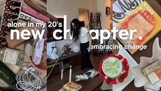 Thumbnail: starting over alone in my 20’s 🌱 moving, fear of change, new apartment, slowing down, self care🧘🏻‍♀️