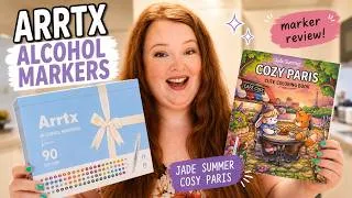 Thumbnail: Are Arrtx Alcohol Markers Worth It? 🎨 Colouring a Bag in Jade Summer Cosy Paris