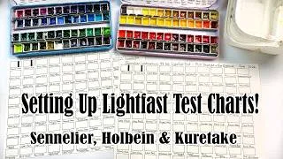 Thumbnail: How Lightfast Are My Watercolour Paints? Setting Up Swatch Test Charts for my Biggest Sets!
