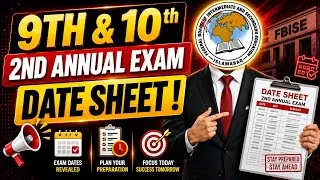 Thumbnail: FBISE 2nd Annual Exam Date Sheet 2026 | Class 9th & 10th | SSC 2nd Annual Exam Schedule