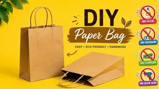 Thumbnail: Origami paper bag|DIY paper bag|How to make paper bag at home|Easy paper craft|No glue paper craft