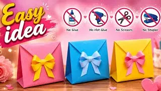 Thumbnail: Origami paper bag|DIY paper bag|How to make paper bag at home|Easy paper craft|No glue paper craft