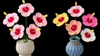 Thumbnail: How to crochet Hibiscus flowers Pattern for beginners 