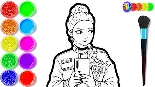 Thumbnail: Drawing and Coloring Rumi from KPOP Demon Hunters - Mira and Zoey Huntrix