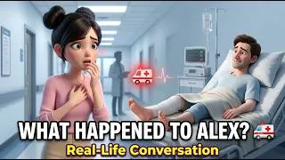 Thumbnail: What Happened to Alex? 🚑 | Real-Life English Conversation | A1–A2 English Learners