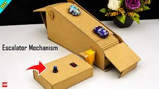 Thumbnail: DIY Escalator Working Model with dcmotor | ScienceProjects | Conveyor Belt from Cardboard