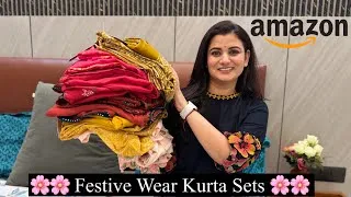 Thumbnail: Festive Wear Amazon Kurta Set Haul, Embroidered Kurta Pant Set With Dupatta, Anarkali Kurta Palazzo
