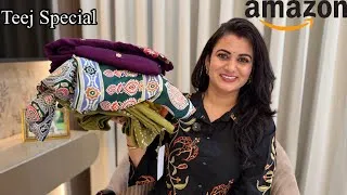 Thumbnail: Amazon Kurta Set Haul, Embroidered Kurta Pant Set With Dupatta, Anarkali Kurta Palazzo, Satin Saree