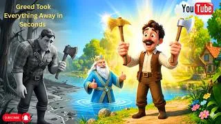 Thumbnail: Greed Took Everything Away in Seconds 😱 | #honesty #greedy #viral #cartoon #viralvideo #cartoonvideo