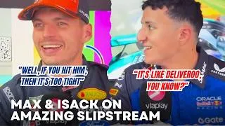Thumbnail: Max Verstappen & Isack Hadjar FUNNY Reaction on Amazing Slipstream in Belgian GP Qualification