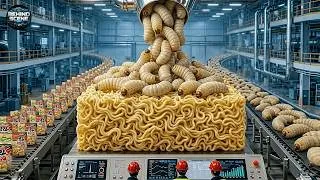 Thumbnail: Inside the massive food factory making noodles from raw coconut worms Full Process Revealed