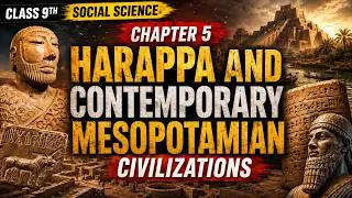 Thumbnail: Class 9 Social Science Chapter 5 | Harappa & Mesopotamian Civilizations Full Explanation 🔥