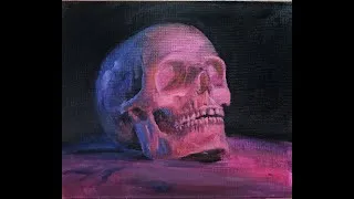 Thumbnail: 'Magenta Skull' - Oil Painting Time Lapse