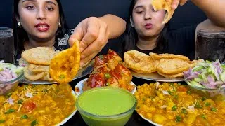 Thumbnail: Eating Hing Kachori with Ghugni and samosa challenge | Food Challenge| Bengali Foodie sisters 