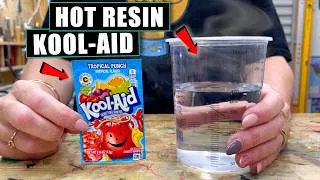 Thumbnail: We Didn't EXPECT That! Kool-Aid In HOT Resin - Maker Month Ep.23